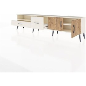 Resim Arges Tv Ünitesi 2 Raflı 2 Çekmeceli 2 Kapaklı 220x30x51 Aytaşı-çam/aytaşı Atlas Çam/aytası - Aytası 