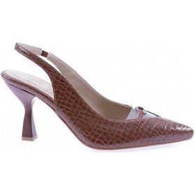 Resim Dgn 03-23y Kadin Sivri Burun Şeffaf Detayli Aksesuarli Topuklu Ayakkabi 03-2175-R13867 Kahverengi 