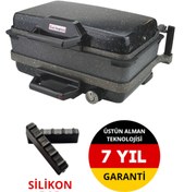 Resim Sermelex Silex Granit Grill (SİYAH) Pan Dahil Bazlama Lahmacun Pizza Izgara Tost Makinesi 