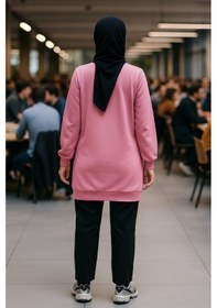 Resim Trendhazan 2 İplik İnce Mevsimlik Uzun Tunik Pembe 