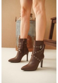 Resim Evyora Atye Kahverengi Rugan Topuklu Bot Çok Renkli 