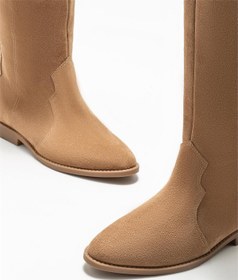 Resim Elle Shoes Taba Deri Kadın Western Çizme 