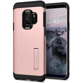 Resim Spigen Galaxy S9 ile Uyumlu Kılıf Tough Armor Rose Gold 