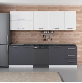 Resim Minar 255 Cm Mutfak Dolabı Beyaz Antrasit 255-a10 