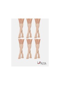 Resim Alya Underwear Kadın Parlak Diz Altı Çorap 15 Denye, İnce Fit - 6'lı Paket Açık Ten 51 6'lı 