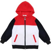 Resim Berselüx Best Tam Boy Fermuarlı, Kapüşonlu, Cepli Çocuk Polar Sweatshirt 1-8 Yaş Kırmızı, Lacivert, Beyaz 