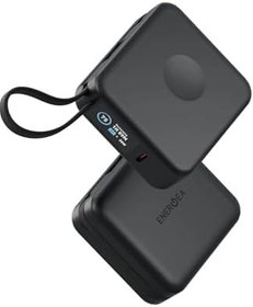 Resim m.tk moveteck Energea MagPac 10.000 mAh, 20W Type-C, Kablosuz Şarj, MagSafe Uyumlu Powerbank, Siyah 