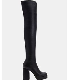 Resim Katy Perry The Uplift Kadın Siyah Platform Topuklu Diz Üstü Streç Çizme Siyah 