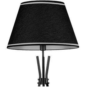 Resim Verona Siyah Başlıklı Metal Lambader Siyah 