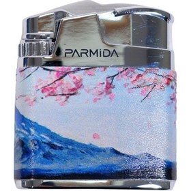Resim Parmida Tek Torch Pürmüz Sakura Desenli Çok Renkli Metal Puro Çakmağı 