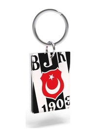 Resim Beşiktaş Lisanslı Logolu Çift Taraflı Anahtarlık Kartal Ahşap Kutulu Siyah - Beyaz 