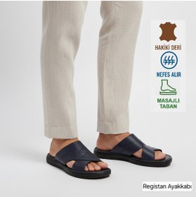 Resim Registan Shoes HAKİKİ KALİTELİ DERİ- TOMMY VERCCETTI TERLİK - SANDALET - PARMAK ARASI- MASAJ TABAN 