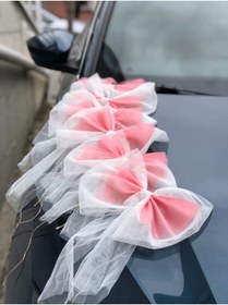 Resim Genel Markalar 20 Adet Pembe Düğün Arabası Süsü Gelin Arabası Konvoy Süsü 