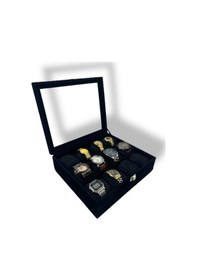 Resim RichBox 12'Li Saat Kutusu Süet Siyah 