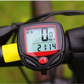 Resim Bisiklet Km Saati Dijital Hız Göstergesi 8 Fonksiyonlu Siyah 