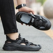 Resim Erkekler için Nefes Alabilir Slip-On Sneakerlar - Havalandırma Delikli, Kumaş Üst & TPR Tabanlı Hafif Yazlık Günlük Ayakkabılar Plaj ve Dış Mekan İçin - Siyah, Modern Çizgili Tasarım, Rahat Kalıp, Trendy Ayakkabı, Dayanıklı Yapı 