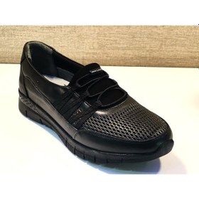 Resim Voog 64 Bayan Deri Comfort Günlük Ayakkabı Nubuk Siyah 