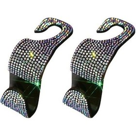 Resim Novahub 2 Adet Parlak Rhinestone Koltuk Arkalığı Gizli Araba Kancaları Askı Araç Malzemeleri Çok Renkli Çok Renkli 
