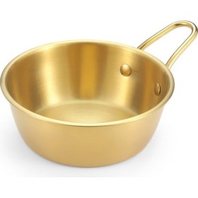 Resim Ranyeek 304 Çelik Sierra Kasesi - Kamp Ve Piknik İçin Isıtılabilir, Asılabilir, Eldivenli 380ml Çift Kullanım Tabak Altın 