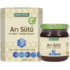 Resim Aksu Vital Gold S 18.000 MG Arı Sütü Arı Poleni Ham Bal Karışımı 3 x 220 G 