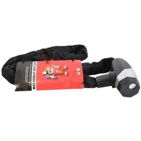 Resim Motosiklet Bisiklet Bez Zincir Kilit 6 MM X 120 CM - Reflektörlü Siyah 