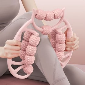 Resim Pembe Köpük Rulo, Dokulu Bantlarla - Bacak ve Sırt Masajı, Rahatlama ve Kas Rahatlatma İçin İdeal, Polipropilen Malzeme, Manuel İşletim, Ev veya Spor Salonu Kullanımı İçin Mükemmel, Spor Ekipmanı | Dokulu Köpük Rulo | Dayanıklı Köpük Rulo, Sırt Köpük Rulo 