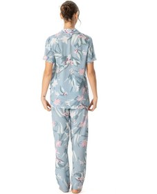 Resim U.S. Polo Assn. U.s Polo Assn. 17047 Kadın Kısa Kollu Önden Düğmeli Pijama Takım-mint Mint 