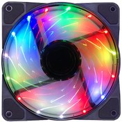 Resim 12Cm Kasa Fanı 3D 15 Led Rgb Soğutucu Fan Sessiz Renkli Işıklı 