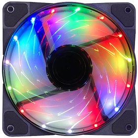 Resim 12Cm Kasa Fanı 3D 15 Led Rgb Soğutucu Fan Sessiz Renkli Işıklı 