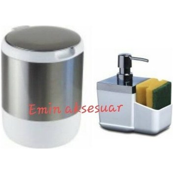 Primanova Pasifik Çöp Kovası toskana mutfak sıvı Sabunluk beyaz Beyaz