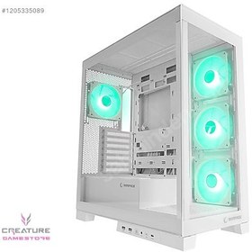 Resim Rampage HYDRA V2 WHITE Type-C+USB3.0 Temperli 4*ARGB Infinity 