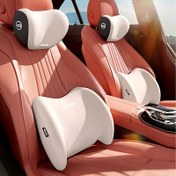 Resim 1 set 2 adet ergonomik araç koltuğu + 1 başlık + bel desteği yastığı kombinasyonu, çeşitli model koltuklara uygun, kolay kurulum, sürücüler için ideal hediye 