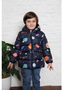 Resim Gezegen Desenli İçi Polar Bebe Mont Jomoti