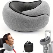 Resim 1 Adet Ergonomik U Şeklinde Seyahat Yastığı Boyun Minderi - %100, Hafif & Taşınabilir Taşıma Çantası ile, Deformasyonsuz Yumuşak Destek Uçak, Araba, Ofis için - Gri, Uçak Konforu, Konturlu Tasarım, Araç Koltuk Minderi, Sadece Elde Yıkama, Yolculuk Gereçleri 