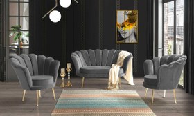 Resim İnci Gri 2+1+1 Çay Seti (Salon,Balkon,Cafe,Ofis) 