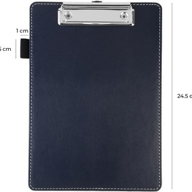 Resim 2K Sekreterlik,A5 Küçük Boy,Kapaksız,A5 Clipboard Vegan Suni Deri,17,5x24,5 cm.,Lacivert 