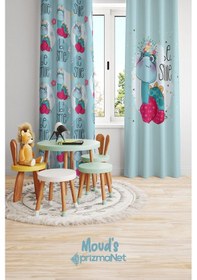 Resim Minik Dinozor Desenli Baskılı Çocuk Ve Bebek Odası Fon Perdesi 2 Kanat - Prd-09 Çok Renkli 