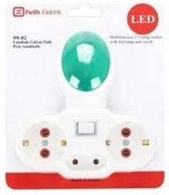 Resim Fetih 3'lü Priz Ledli Gece Lambası Yeşil 