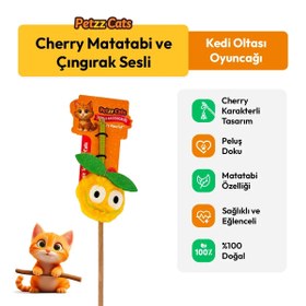 Resim PetzzCats Cherry Matatabi ve Çıngırak Sesli Kedi Oltası Oyuncağı Sarı 42 Cm 