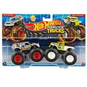 Resim Hot Wheels Monster Trucks Güçlü İkili 1:64 Arabalar Potty Central ve Really Gotta Go JCC77 