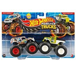 Resim Hot Wheels Monster Trucks Güçlü İkili 1:64 Arabalar Potty Central ve Really Gotta Go JCC77 