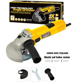 Resim Assur ASR347 850 W 125 MM Avuç Taşlama Spiral Sarı 