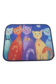 Resim Hype Store Miapet Elekli Desenli Kedi Tuvalet Önü Paspası 60 x 45 cm Papyonlu Kedi 