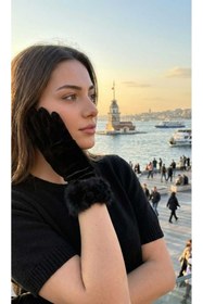 Resim LAGRANZE Asalet Kadifesi Kısa Kadın Eldiven 