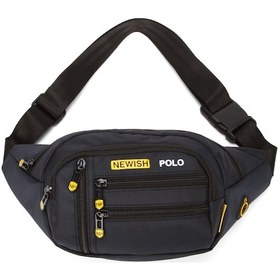 Resim Newish Polo Erkek Usb Kulaklık Çıkışlı Crossbody Çapraz Göğüs Omuz Ve Bel Çantası New328 Siyah - Sarı 