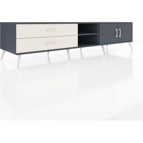 Resim Kronos Tv Ünitesi 2 Raflı 2 Çekmeceli 2 Kapaklı 220x59x51 Antrasit-antrasit/aytaşı Antrasıt/aytası - Antrasıt 