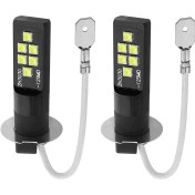 Resim Dofolink H3 Tipi 12 Led 6000-6500k Beyaz Işık Araba Fari Ampülü, 12v Dc, 50.000+ Saat Ömür, 2 Adet Paket 