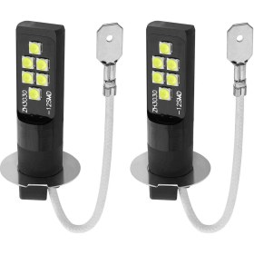 Resim Dofolink H3 Tipi 12 Led 6000-6500k Beyaz Işık Araba Fari Ampülü, 12v Dc, 50.000+ Saat Ömür, 2 Adet Paket 