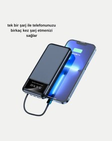 Resim Powerbank 20000 Mah Hızlı Şarjlı Led Fenerli Ve Flzdgnkr - 92 4 Portlu 