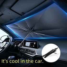 Resim Katlanabilir Araba Camı Güneşlik - Ön Cam için UV Koruma Şemsiyesi, Isı Rahatlatıcı & Spor Ekipmanı 